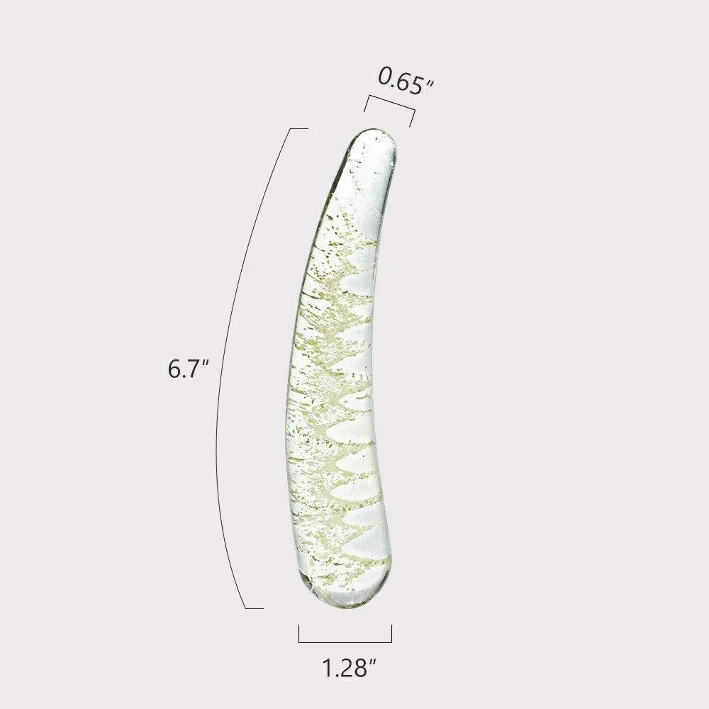6.7 Inch Glow in the Dark Glass Dildo