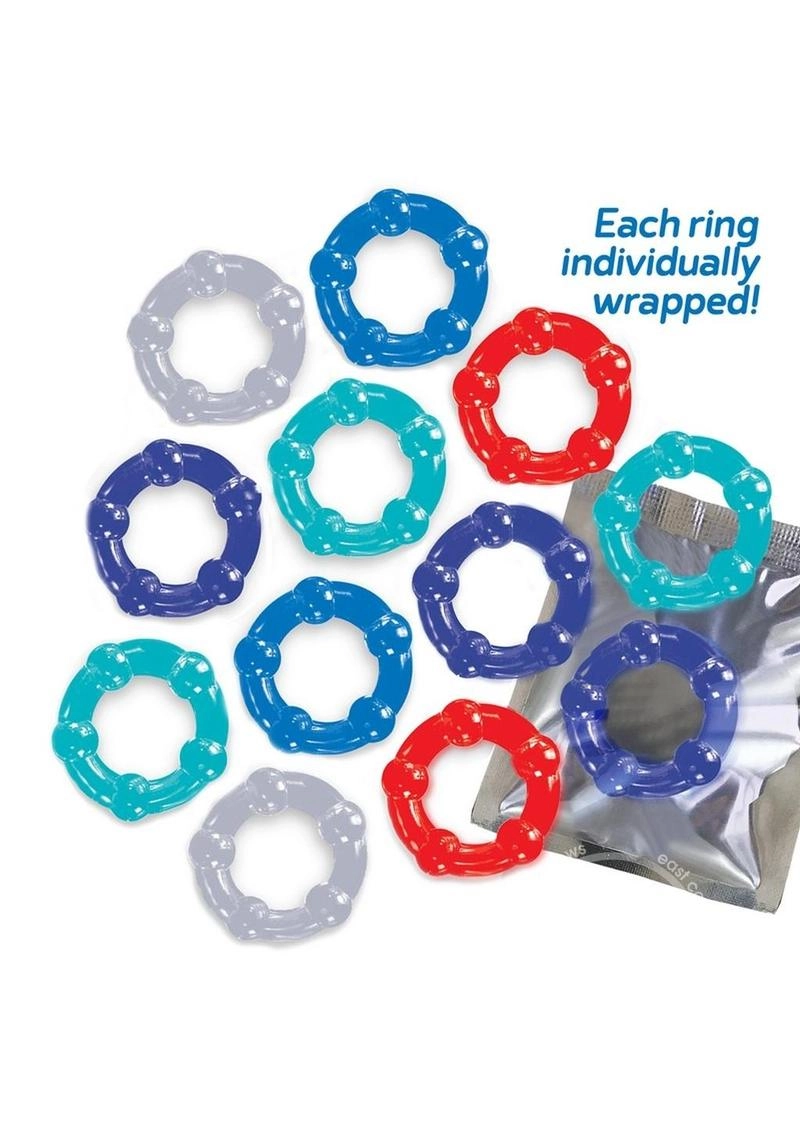 Baller's Dozen Beaded Cockrings (12 per pack) - Assorted colors