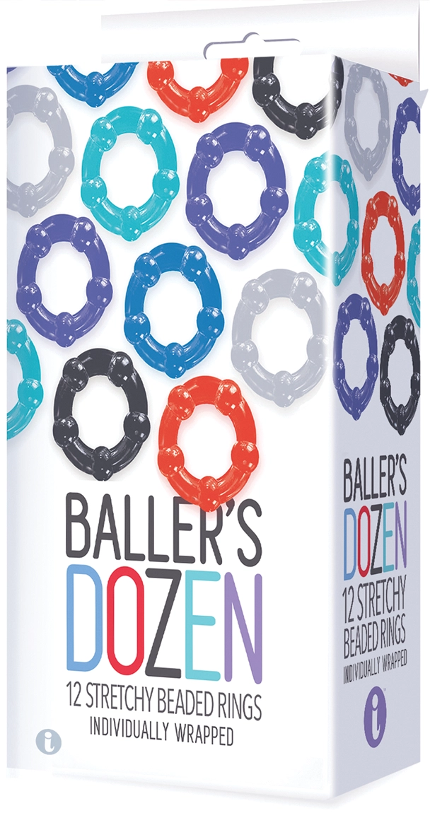 Baller's Dozen Beaded Cockrings (12 per pack) - Assorted colors
