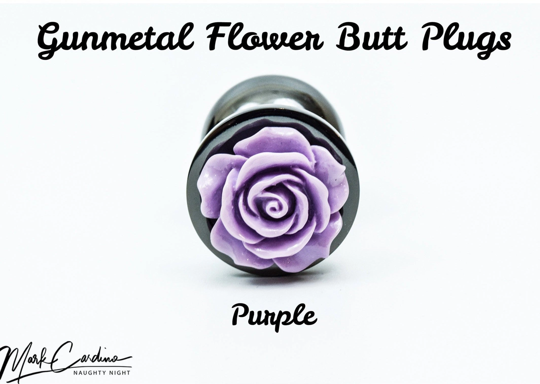 Black Gunmetal Flower Butt Plugs