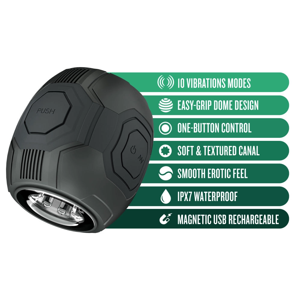Blush M For Men | Dome X – Vibrating Automatic Male Masturbator With Easy-Grip Discreet Dome Design Stroker – Black