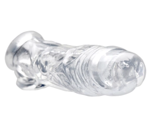 Clear Penis Enhancer & Ball Stretcher: Instant Extra Girth and Length Fun