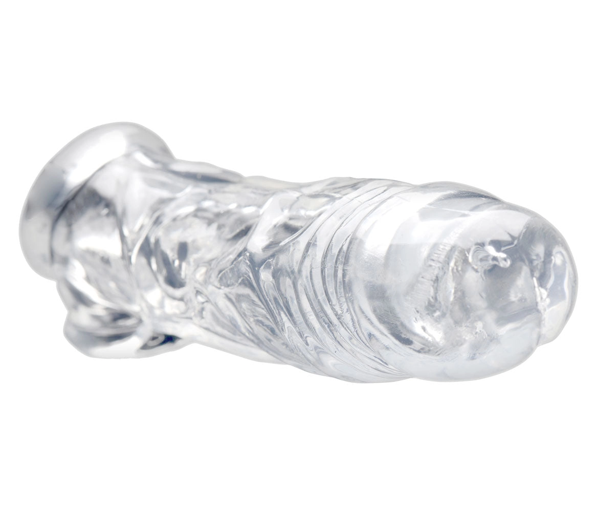 Clear Penis Enhancer & Ball Stretcher: Instant Extra Girth and Length Fun