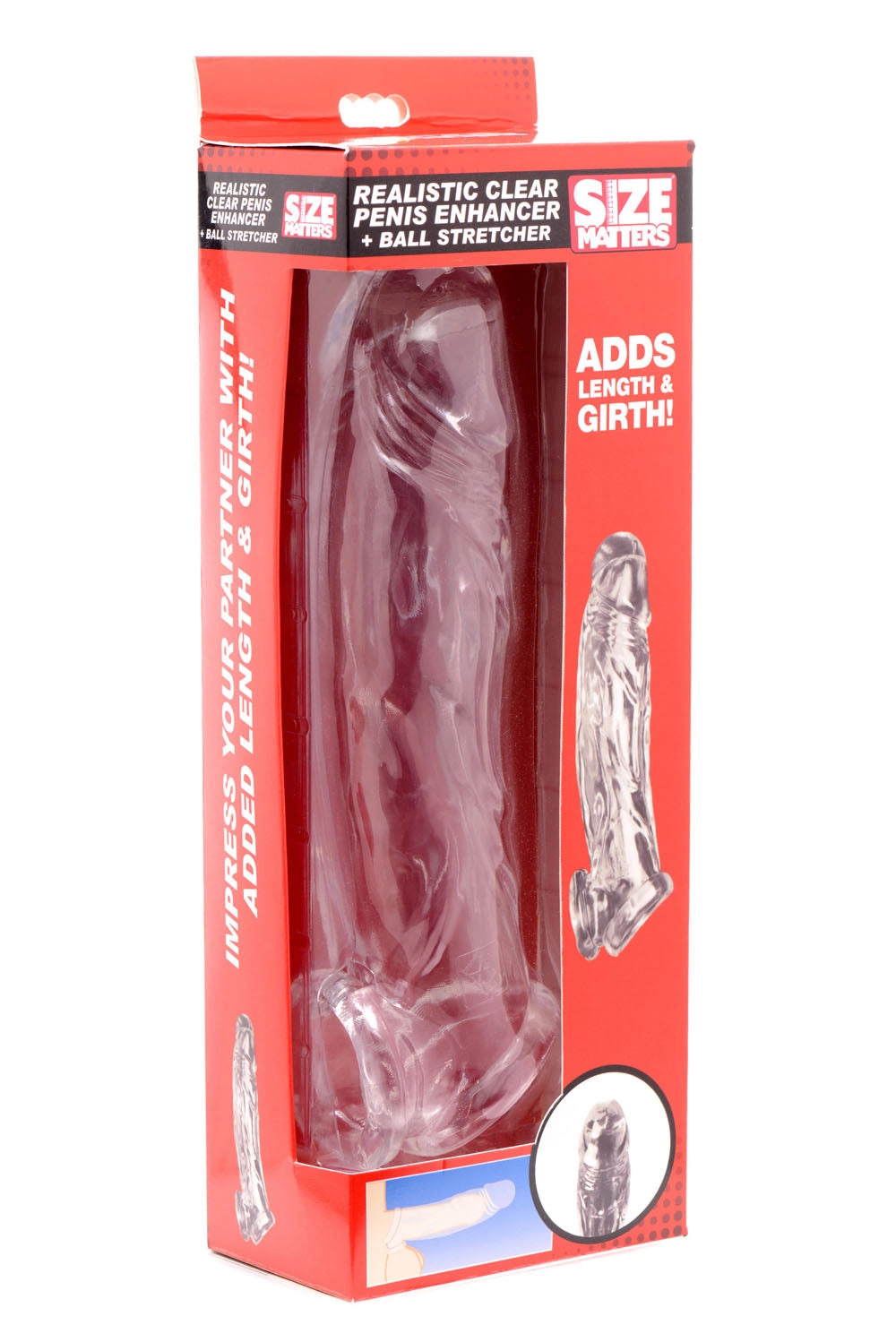 Clear Penis Enhancer & Ball Stretcher: Instant Extra Girth and Length Fun
