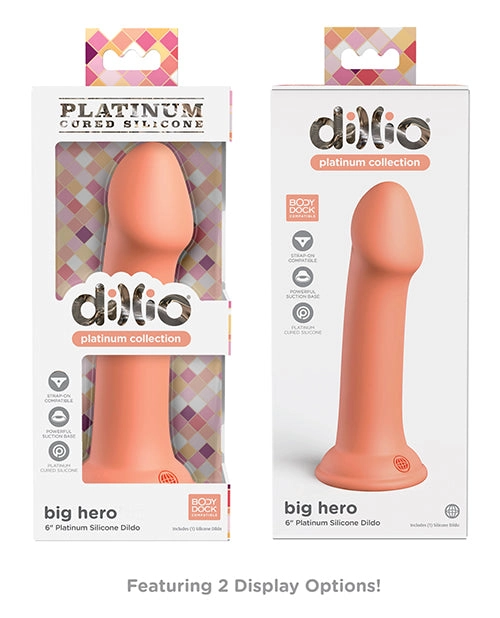 Dillio Platinum 6 Big Hero Silicone Dildo - Strap On Compatible
