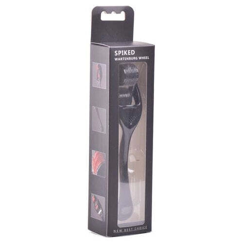 Double Rotating Metal Spiked Needle | Wartenberg Wheel Black