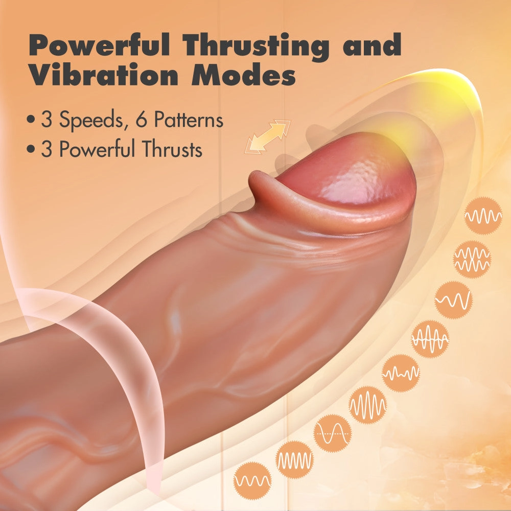 Dr. Skin By Blush® | Dr. Brody 8.75” Vibrating & Thrusting Realistic Silicone G-Spot Dildo With Remote Control – Beige