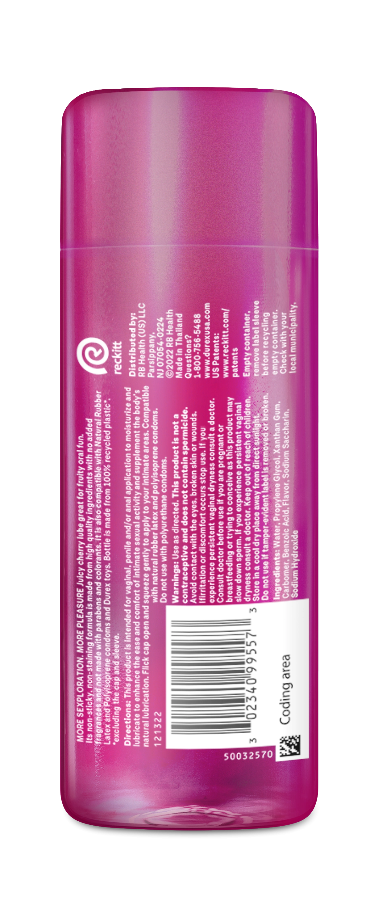 Durex<sup>®</sup> Juicy Play Cherry Flavored Personal Lubricant, 3.38 fl oz