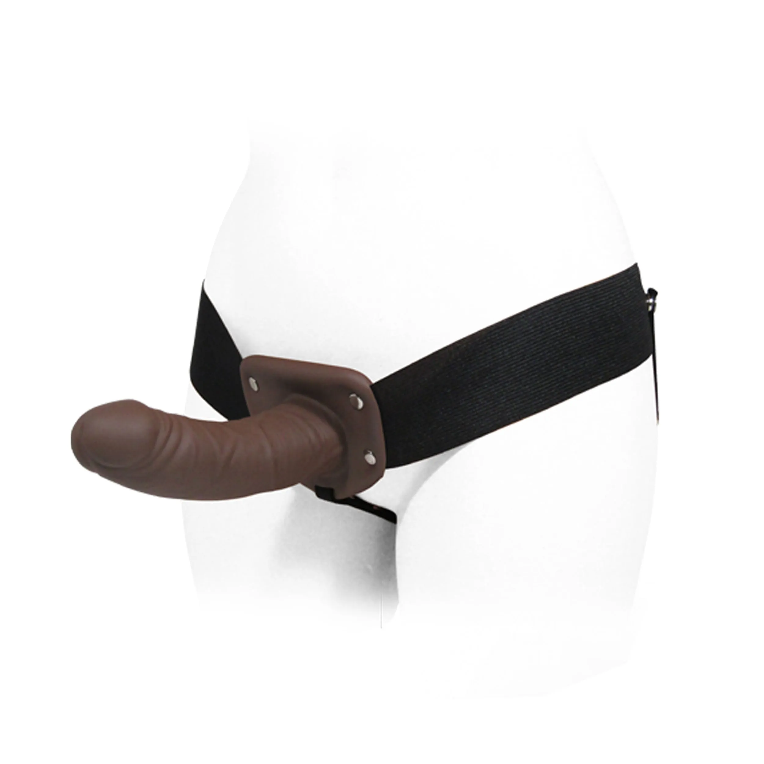 Fetish Pleasure Play Strap-On Harness System w/6" Dong- Brown