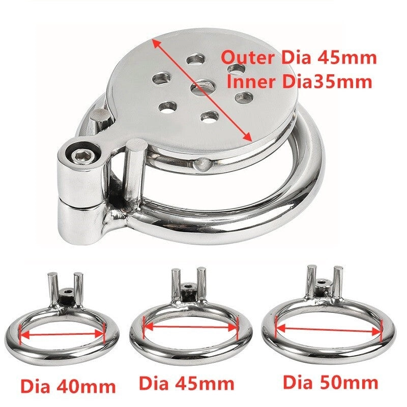 Flat Micro Male Chastity Cage Stainless Steel 50mm