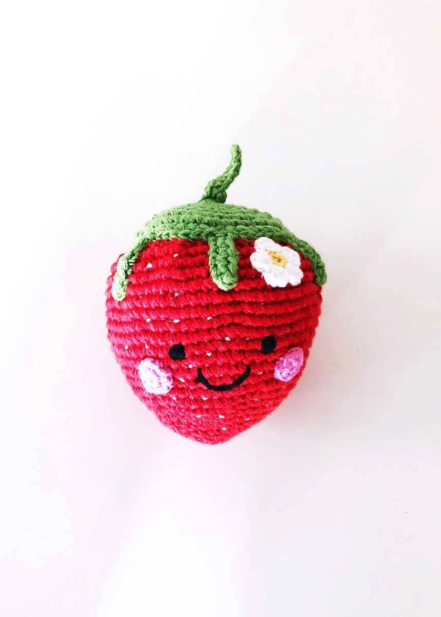 Friendly Plush Strawberry Rattle