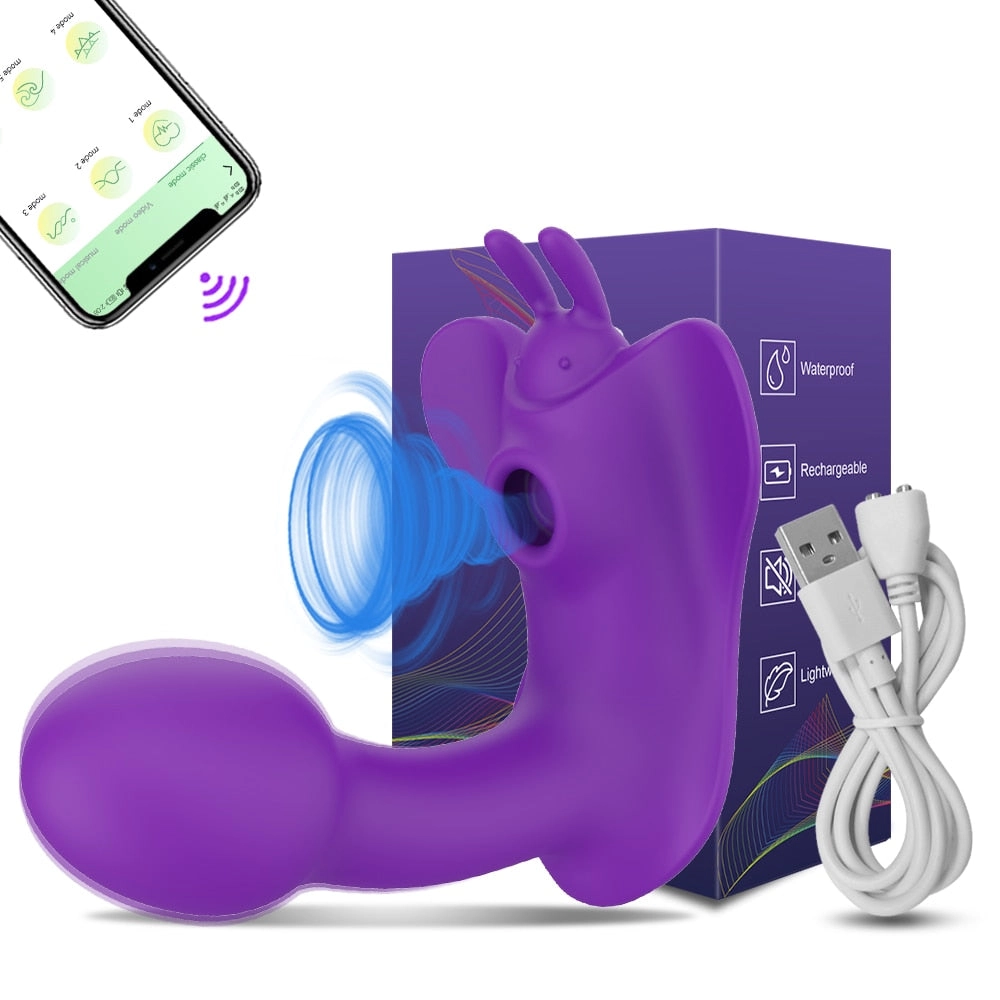G Spot Sucking Bluetooth APP Dildo Vibrator Clit Sucker Clitoris Stimulator Remote Control Sex Toys for Women