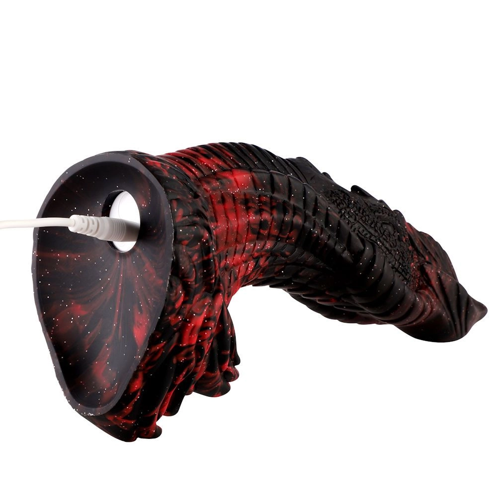 HiSmith Waldolo Ceolia Silicone Remote Vibrating Dildo 9.7 Inch - Black/Red