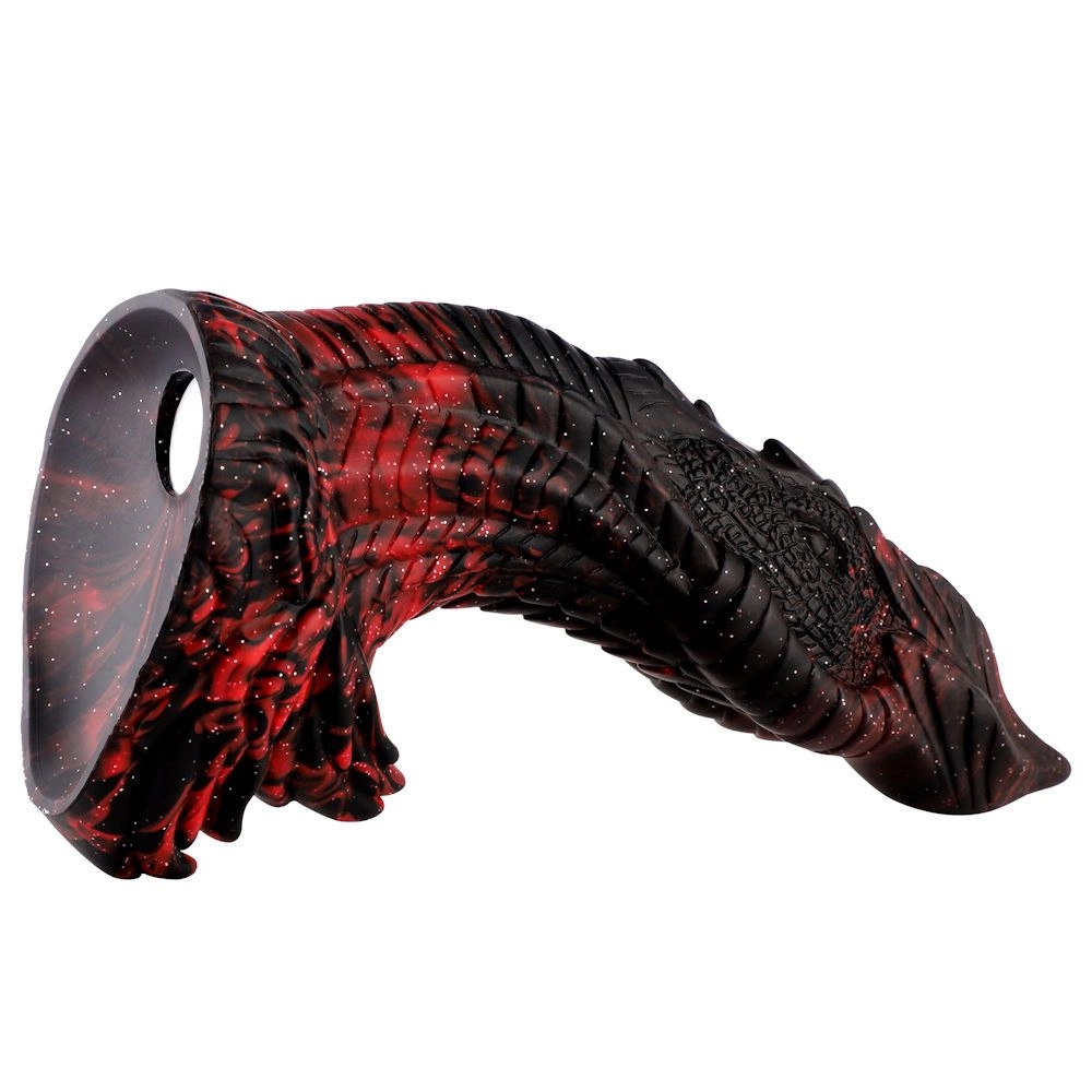 HiSmith Waldolo Ceolia Silicone Remote Vibrating Dildo 9.7 Inch - Black/Red