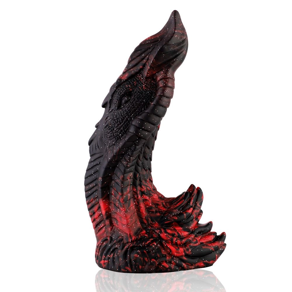 HiSmith Waldolo Ceolia Silicone Remote Vibrating Dildo 9.7 Inch - Black/Red