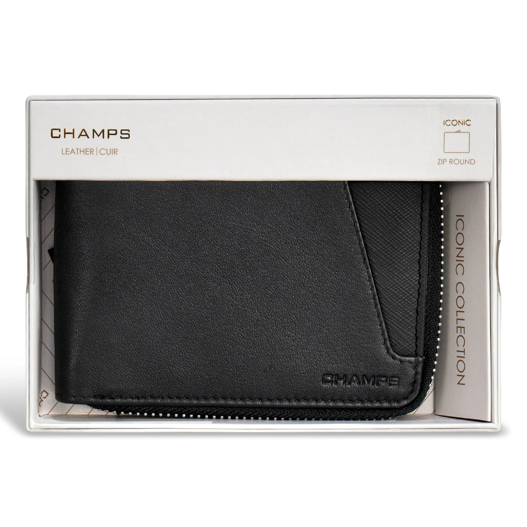 Iconic / Leather Zip Around Wallet *Drop Ship*