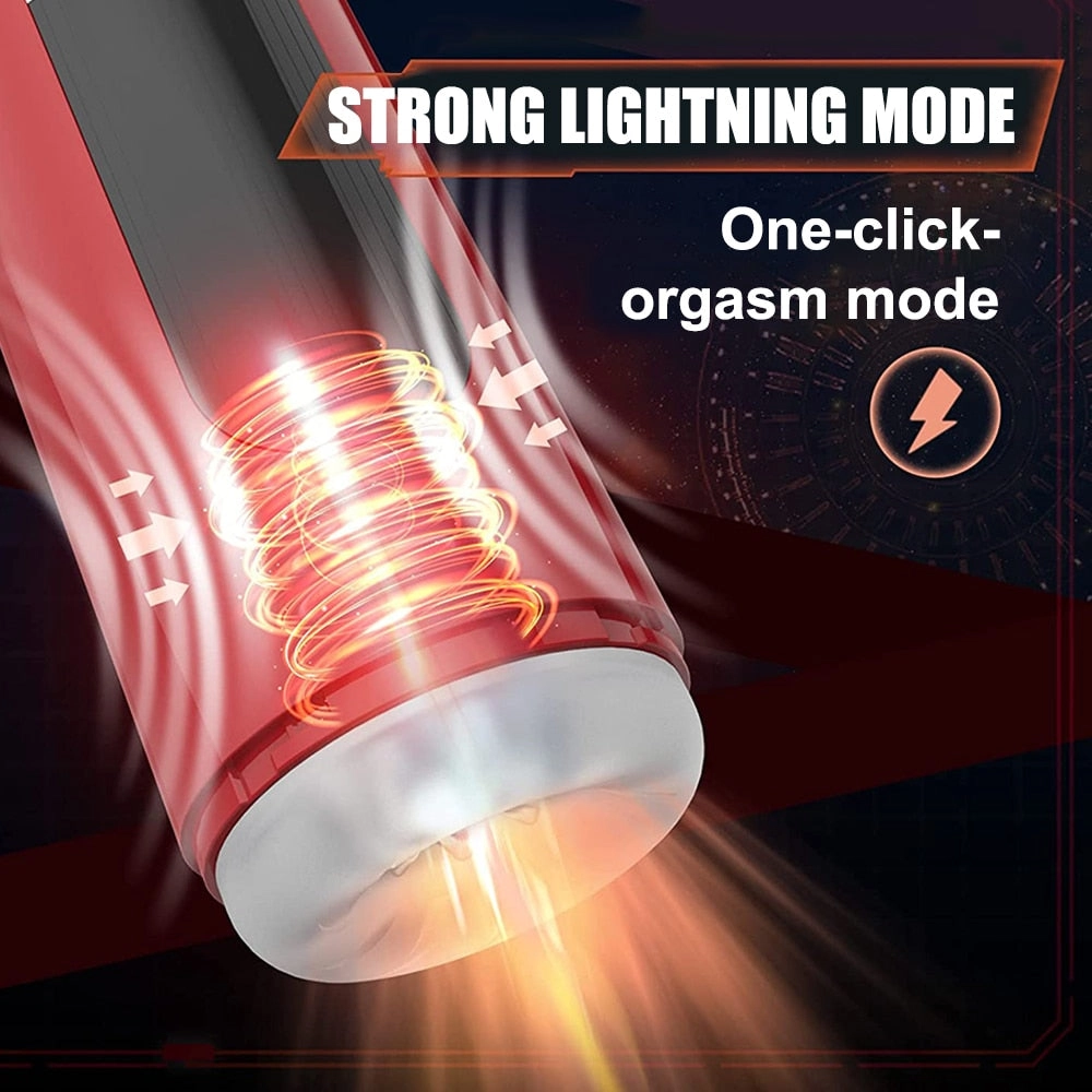 IPX7 Automatic Telescopic Male Masturbator Vibrating Blowjob Masturbation Cup Sex Toys for Men