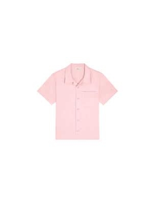 Kids' DNA Aloe Linen Camp Collared Shirt—magnolia pink