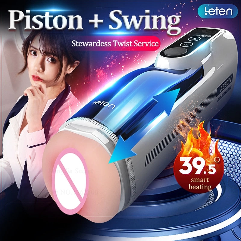 Leten A380 IV Automatic Piston Telescopic Heated Male Masturbator Cup Vagina Moaning Sex Toys