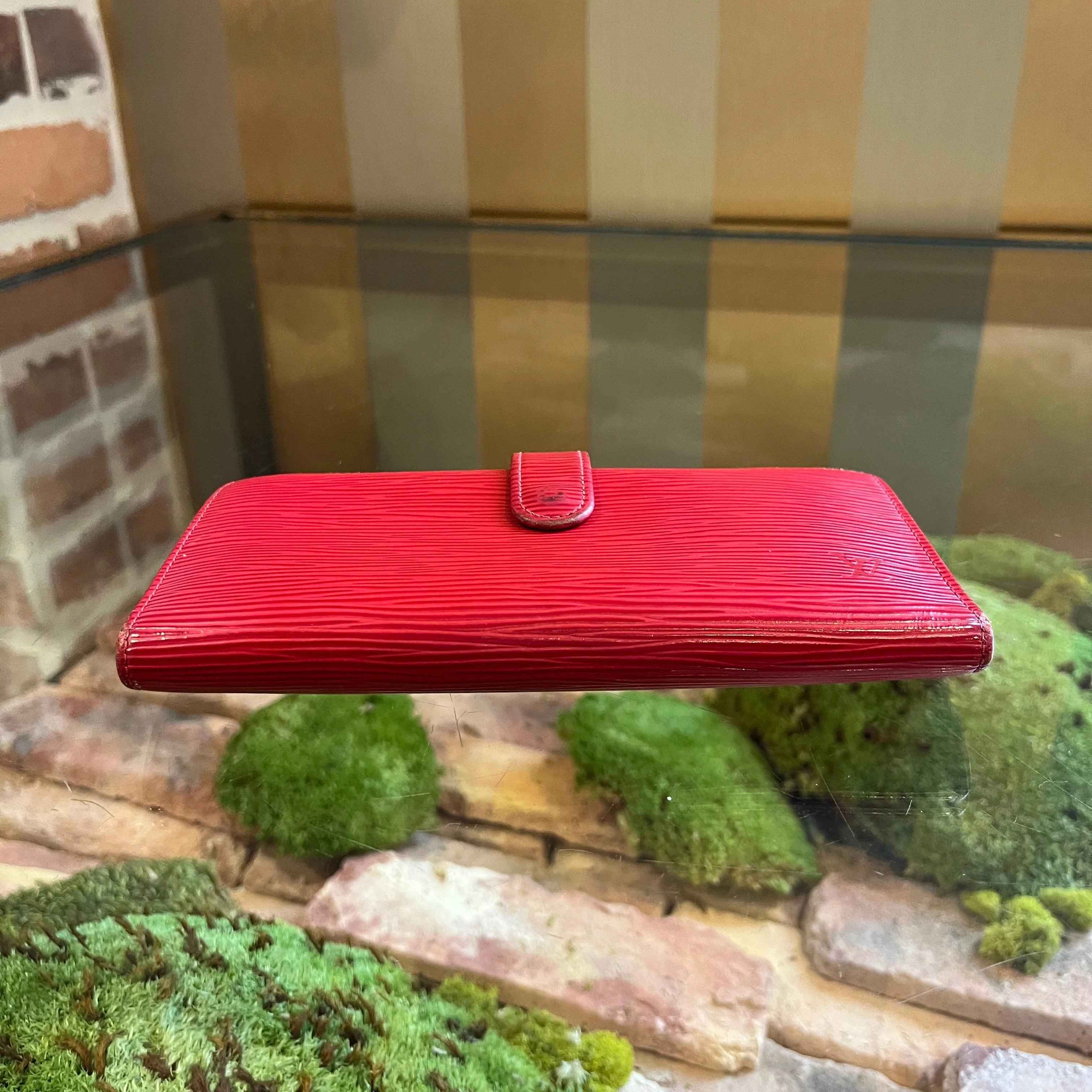 LOUIS VUITTON Vintage Castilian Red Epi Leather French Purse Wallet