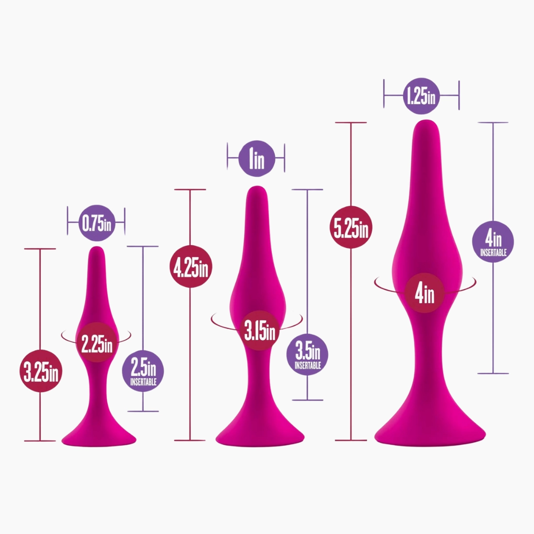 Luxe Beginner Silicone Butt Plug Kit