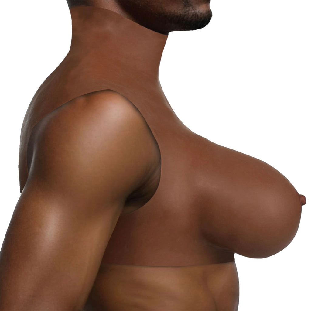 Master Series Perky Pair G-Cup Silicone Breasts in Dark