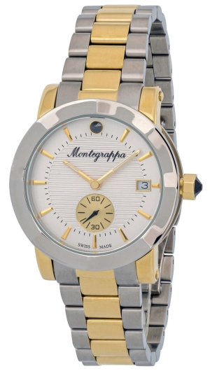 Montegrappa Nerouno White Dial Date Two Tone Stainless Steel Quartz Women's Watch IDLNWA18_Y