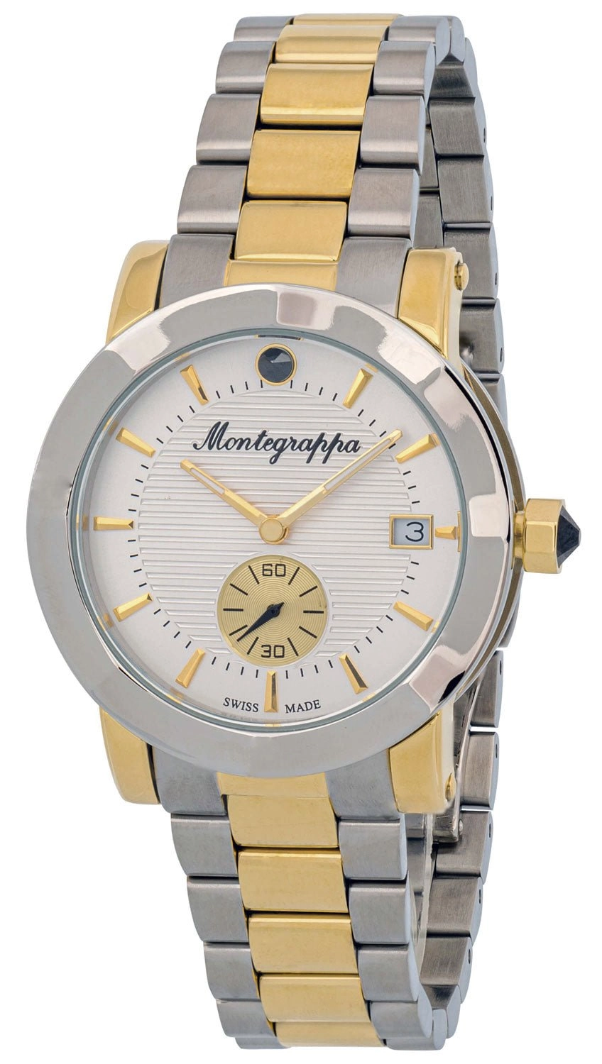 Montegrappa Nerouno White Dial Date Two Tone Stainless Steel Quartz Women's Watch IDLNWA18_Y