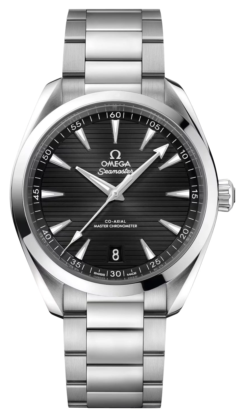Omega Seamaster Aqua Terra Automatic Chronometer Stainless Steel Black Dial Date Mens Watch 220.10.41.21.01.001