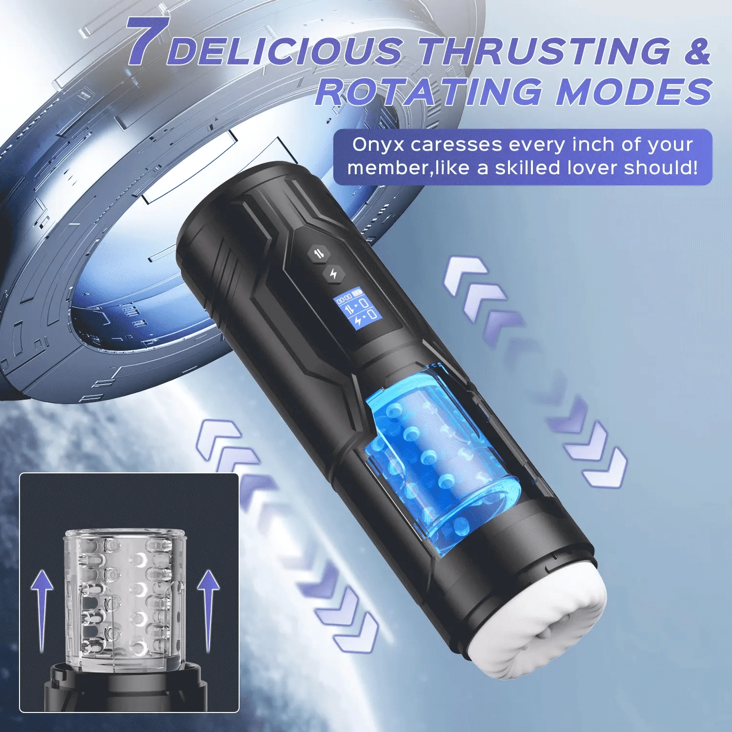 Onyx - Automatic Vibrating, Stroking & Rotating Male Masturbator