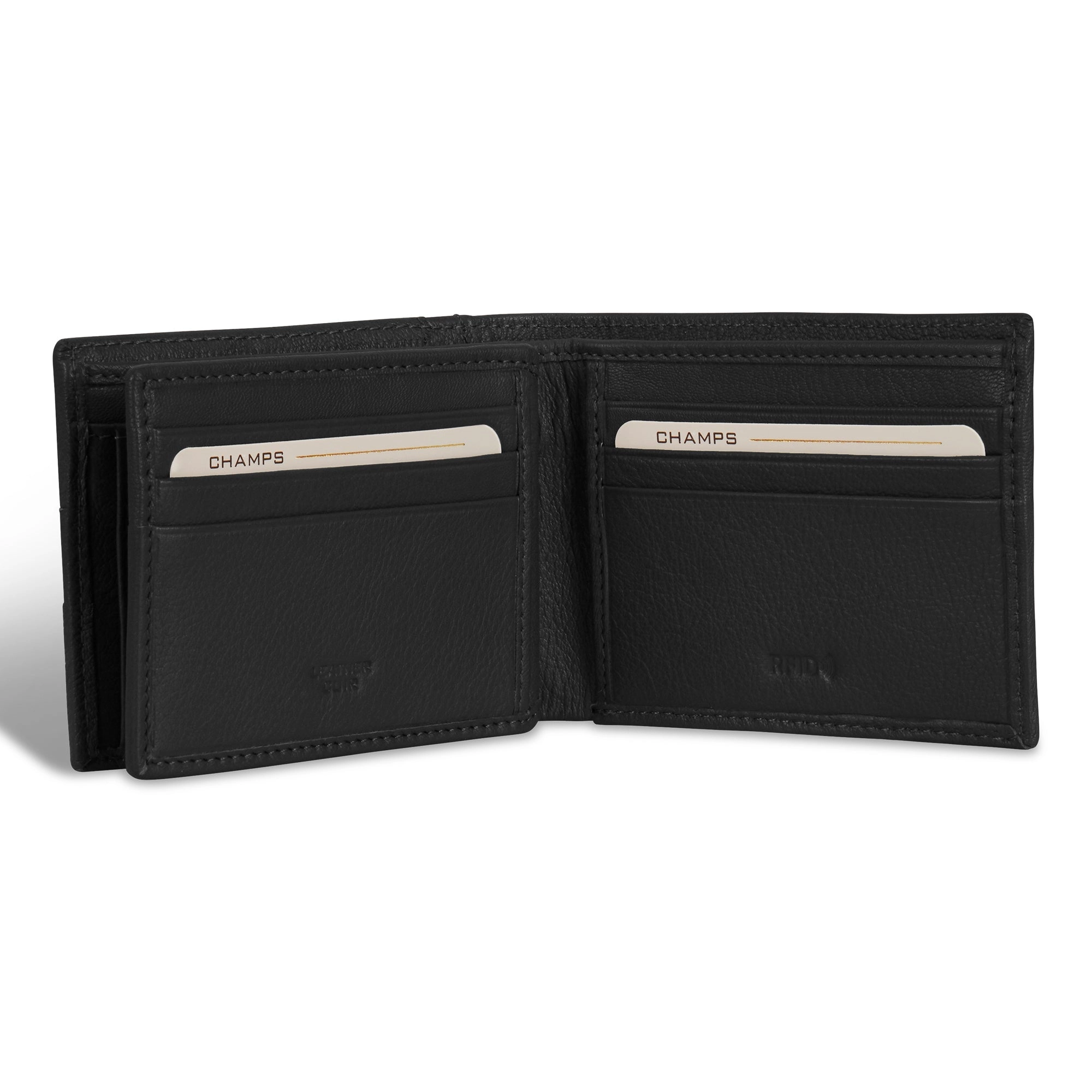 Onyx / Leather Access Center Wing Wallet *Drop Ship*