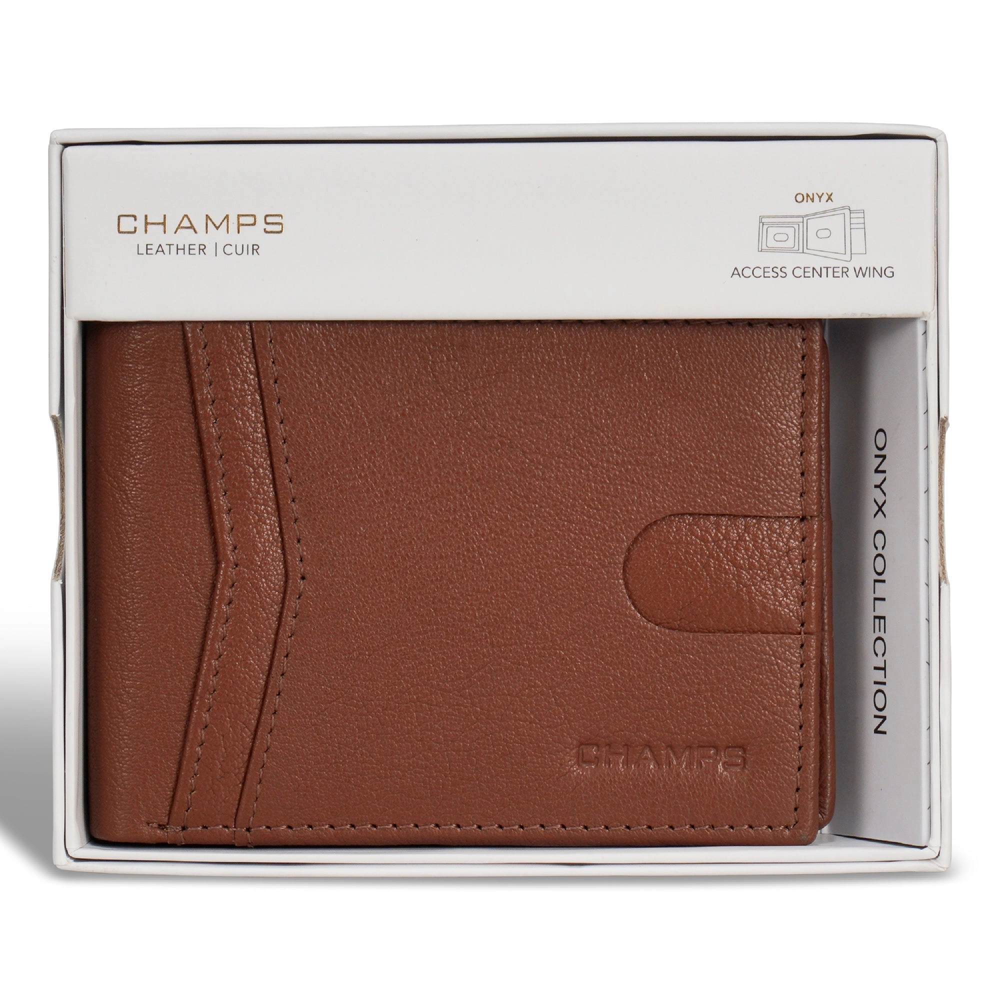 Onyx / Leather Access Center Wing Wallet *Drop Ship*