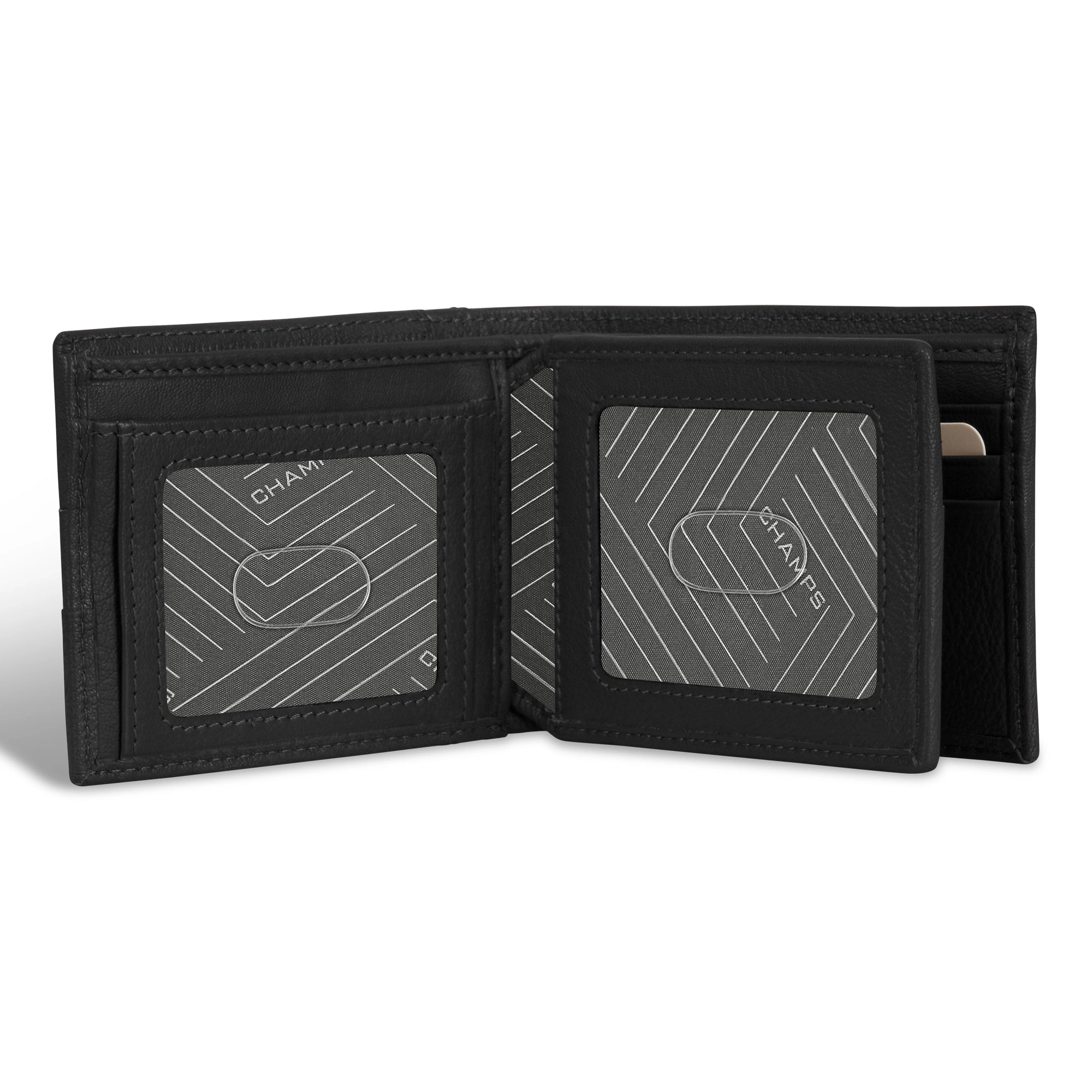 Onyx / Leather Access Center Wing Wallet *Drop Ship*