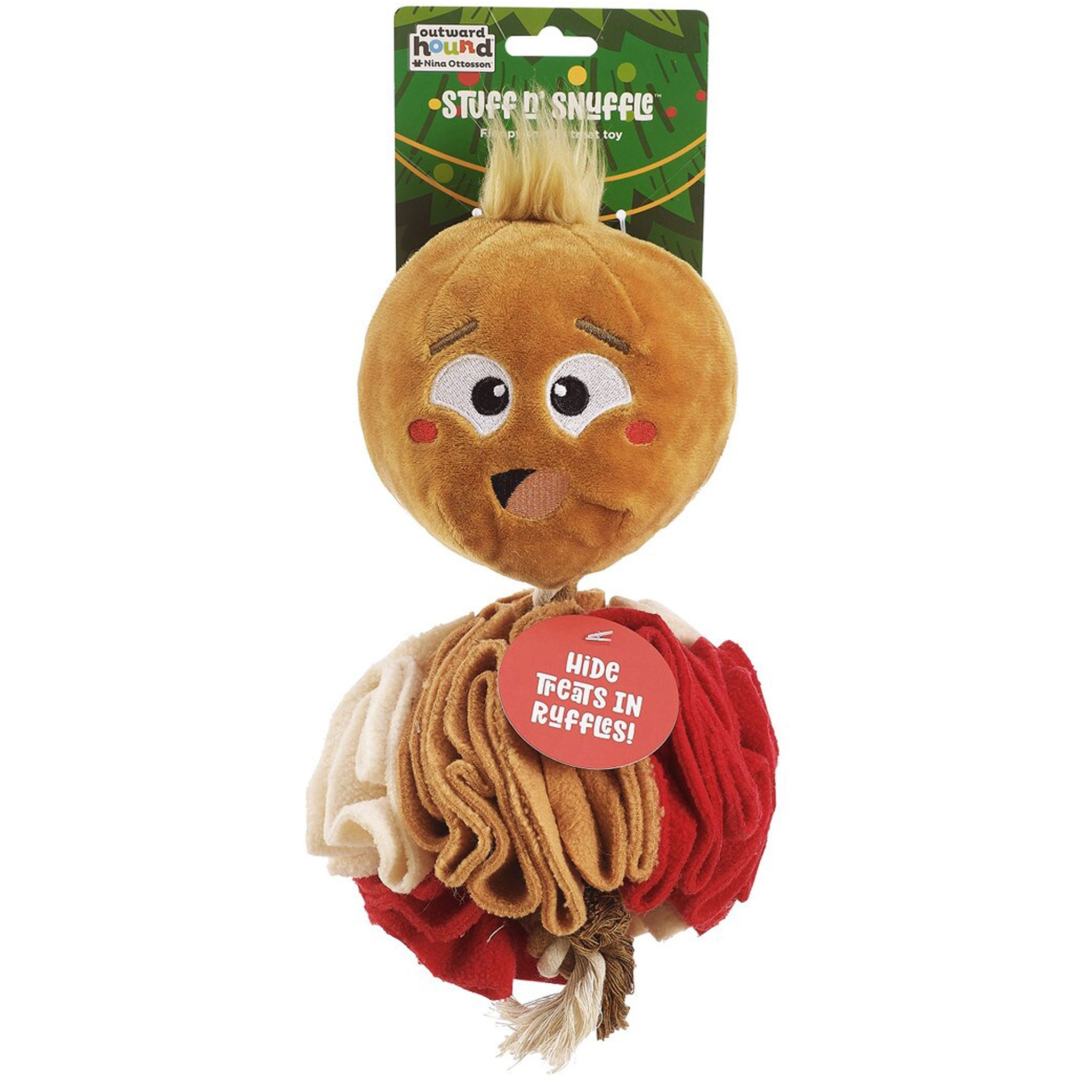Outward Hound Gingerbread Man Red & Brown Dog Toys