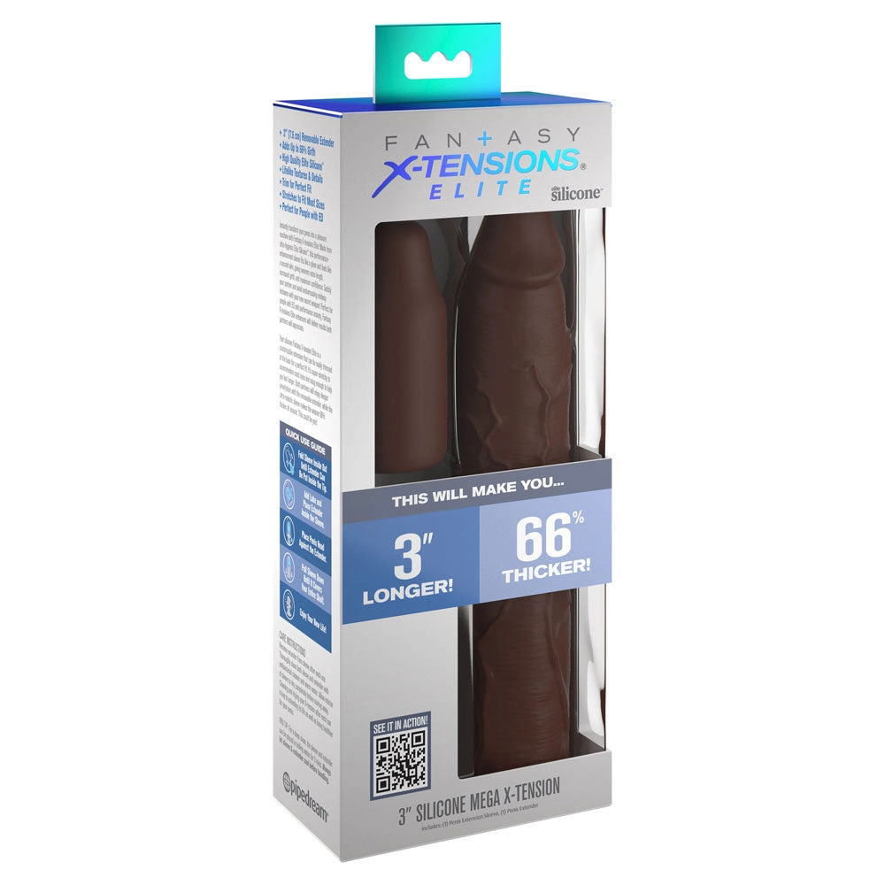 Pipedream Fantasy X-Tensions Elite Mega 3 Inch X-Tension - Brown