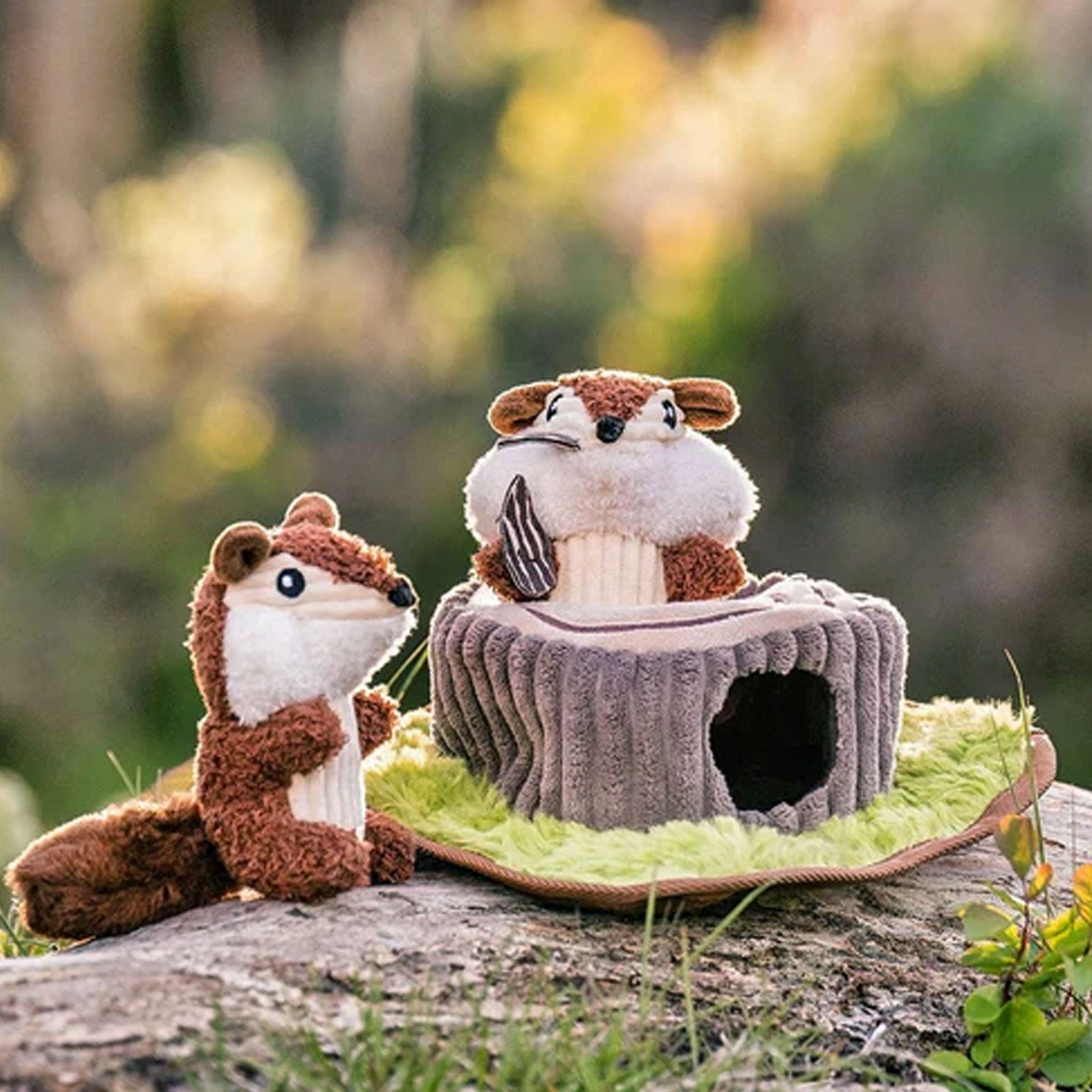 P.L.A.Y. Forest Friends Chipmunks Green & Brown Dog Toys