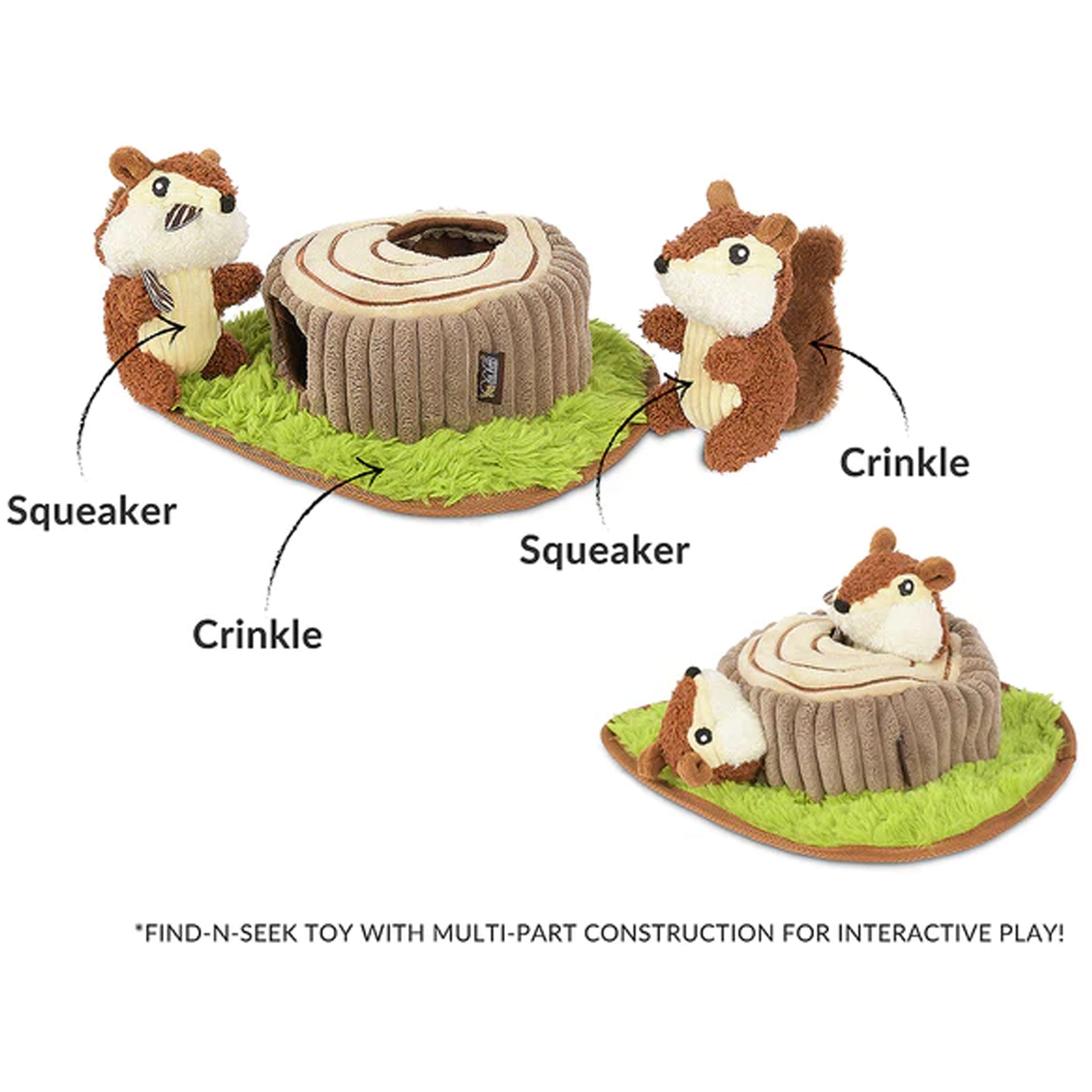 P.L.A.Y. Forest Friends Chipmunks Green & Brown Dog Toys