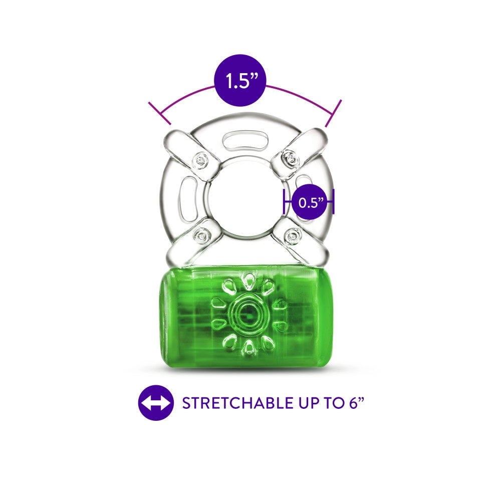 Play With Me By Blush® | Pleaser: Rechargeable Vibrating Penis Ring – Neon Green