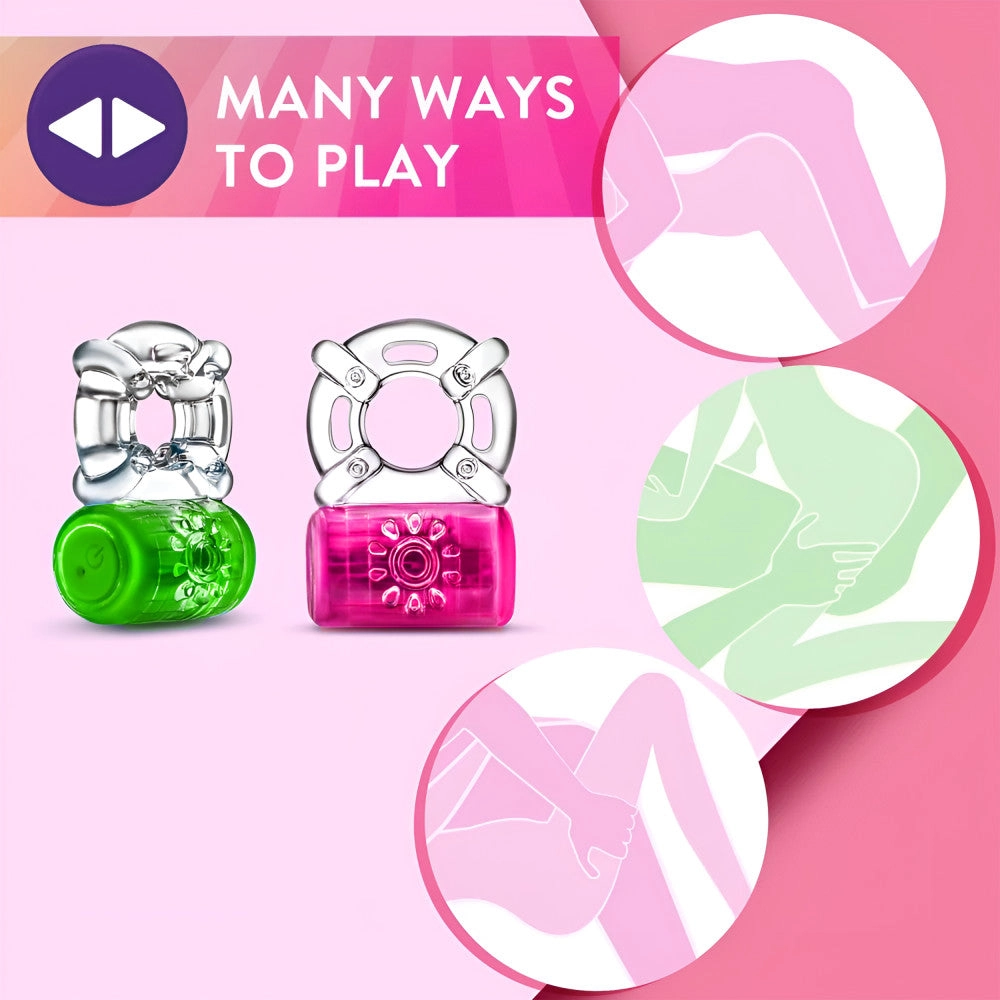 Play With Me By Blush® | Pleaser: Rechargeable Vibrating Penis Ring – Neon Green