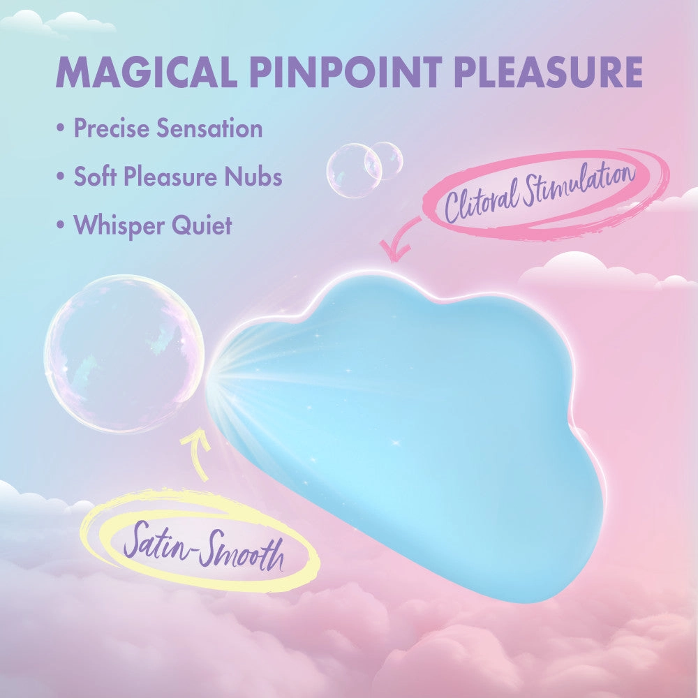 Play With Me | Cuddle Cloud Handheld Silicone Clitoral Vibrator With Sensual Pleasure Nubs – USB Rechargeable – In Blue