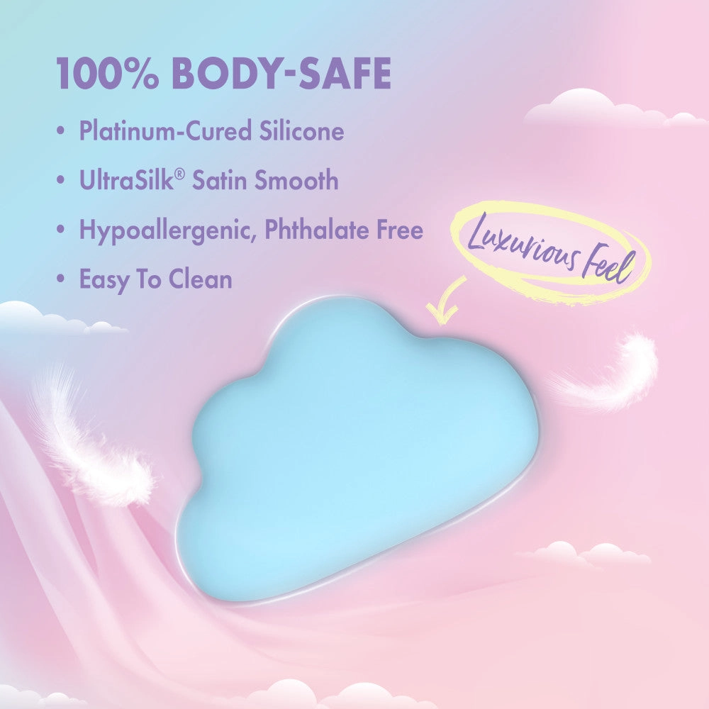 Play With Me | Cuddle Cloud Handheld Silicone Clitoral Vibrator With Sensual Pleasure Nubs – USB Rechargeable – In Blue