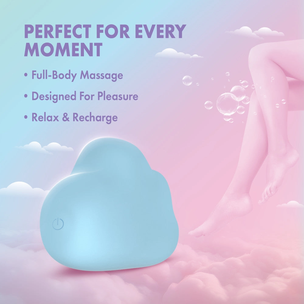 Play With Me | Cuddle Cloud Handheld Silicone Clitoral Vibrator With Sensual Pleasure Nubs – USB Rechargeable – In Blue