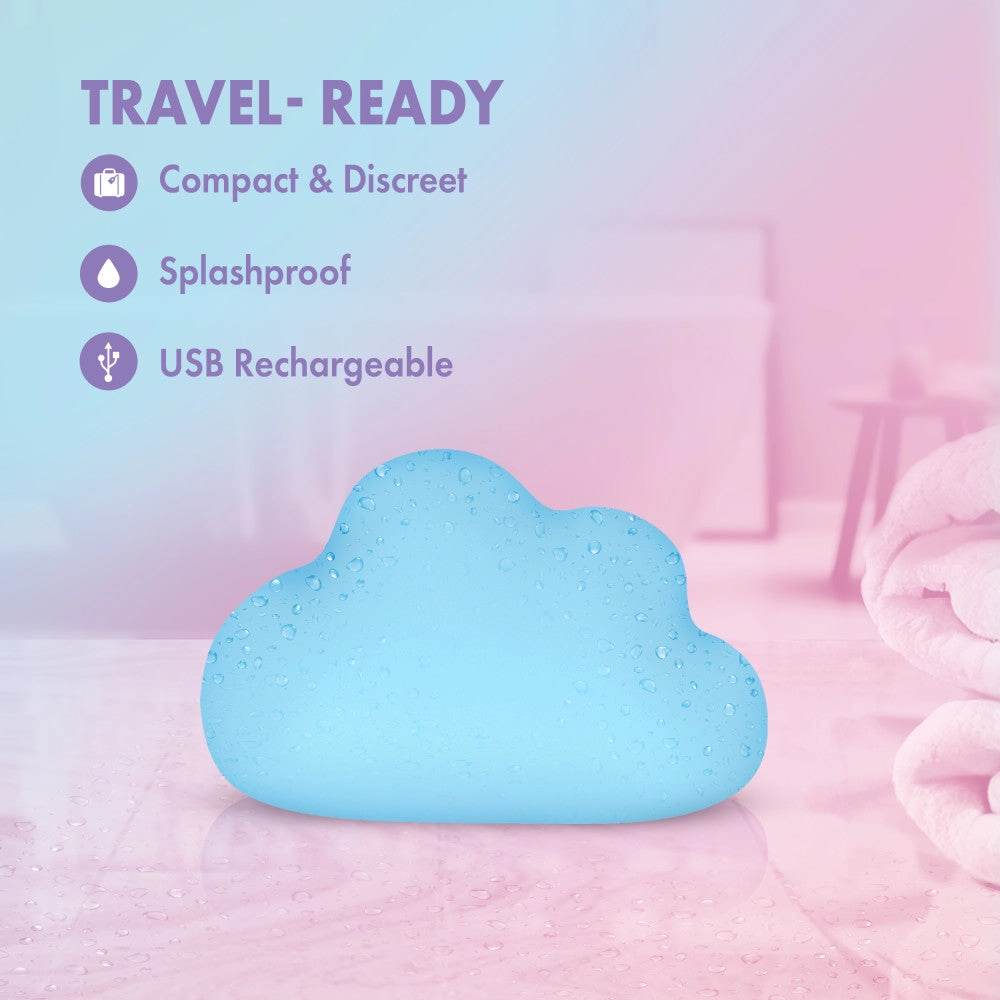 Play With Me | Cuddle Cloud Handheld Silicone Clitoral Vibrator With Sensual Pleasure Nubs – USB Rechargeable – In Blue