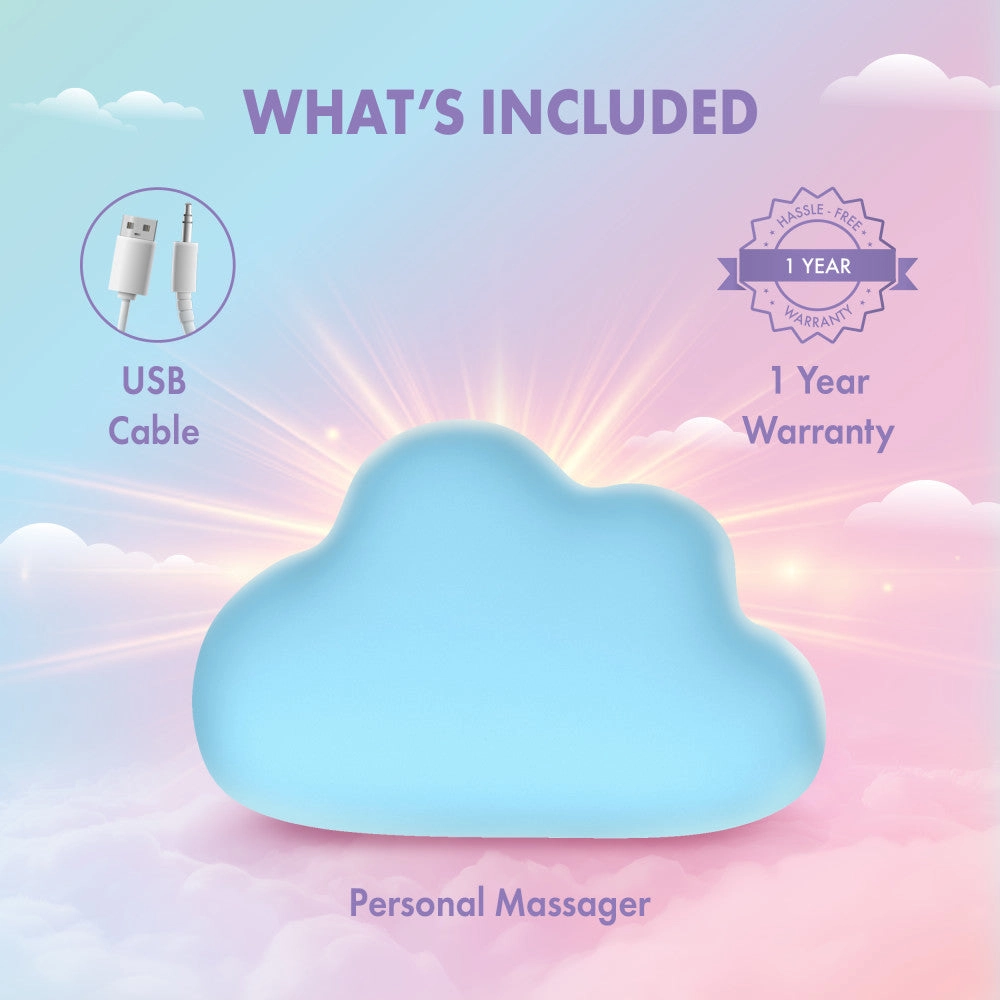 Play With Me | Cuddle Cloud Handheld Silicone Clitoral Vibrator With Sensual Pleasure Nubs – USB Rechargeable – In Blue
