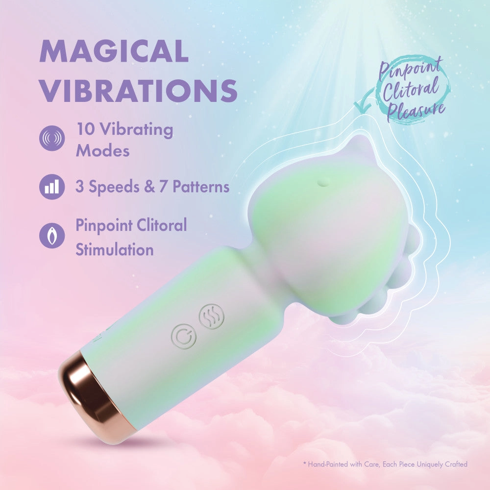 Play With Me | Unicorn Dreams Handheld Silicone Clitoral Vibrator With Sensual Pleasure Nubs - USB Rechargeable - In Blue