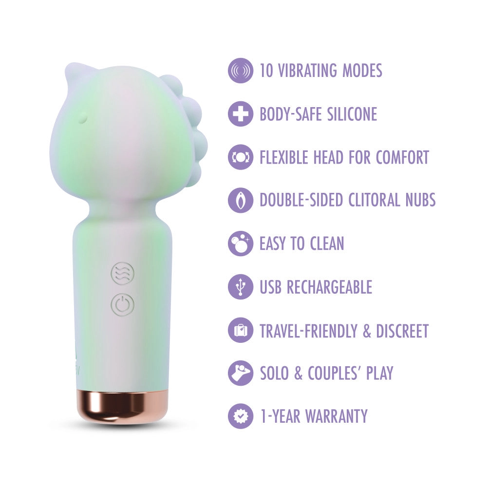 Play With Me | Unicorn Dreams Handheld Silicone Clitoral Vibrator With Sensual Pleasure Nubs - USB Rechargeable - In Blue
