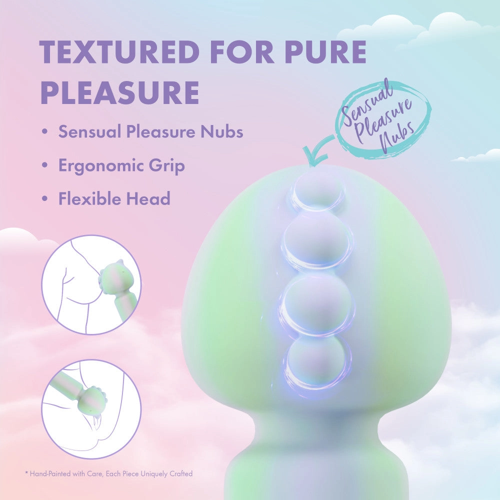 Play With Me | Unicorn Dreams Handheld Silicone Clitoral Vibrator With Sensual Pleasure Nubs - USB Rechargeable - In Blue
