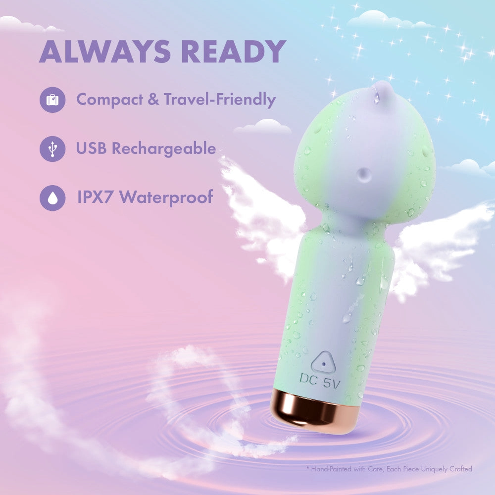 Play With Me | Unicorn Dreams Handheld Silicone Clitoral Vibrator With Sensual Pleasure Nubs - USB Rechargeable - In Blue