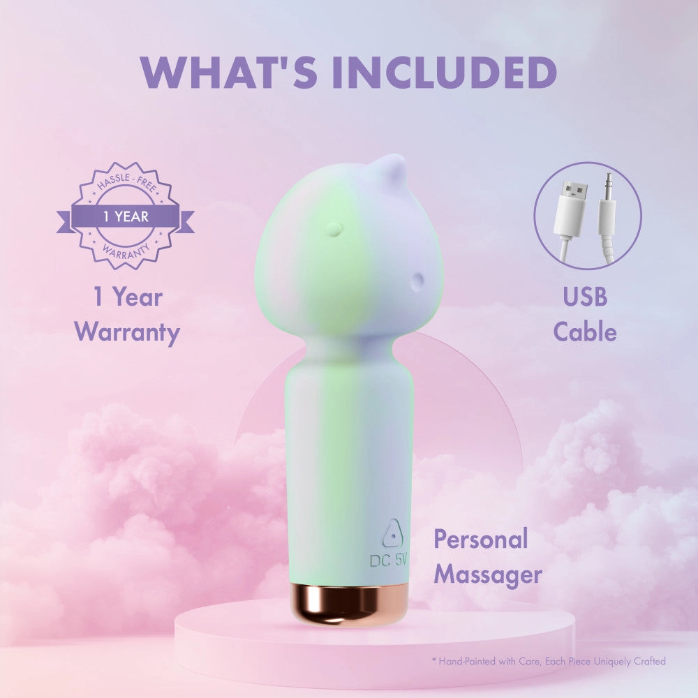 Play With Me | Unicorn Dreams Handheld Silicone Clitoral Vibrator With Sensual Pleasure Nubs - USB Rechargeable - In Blue