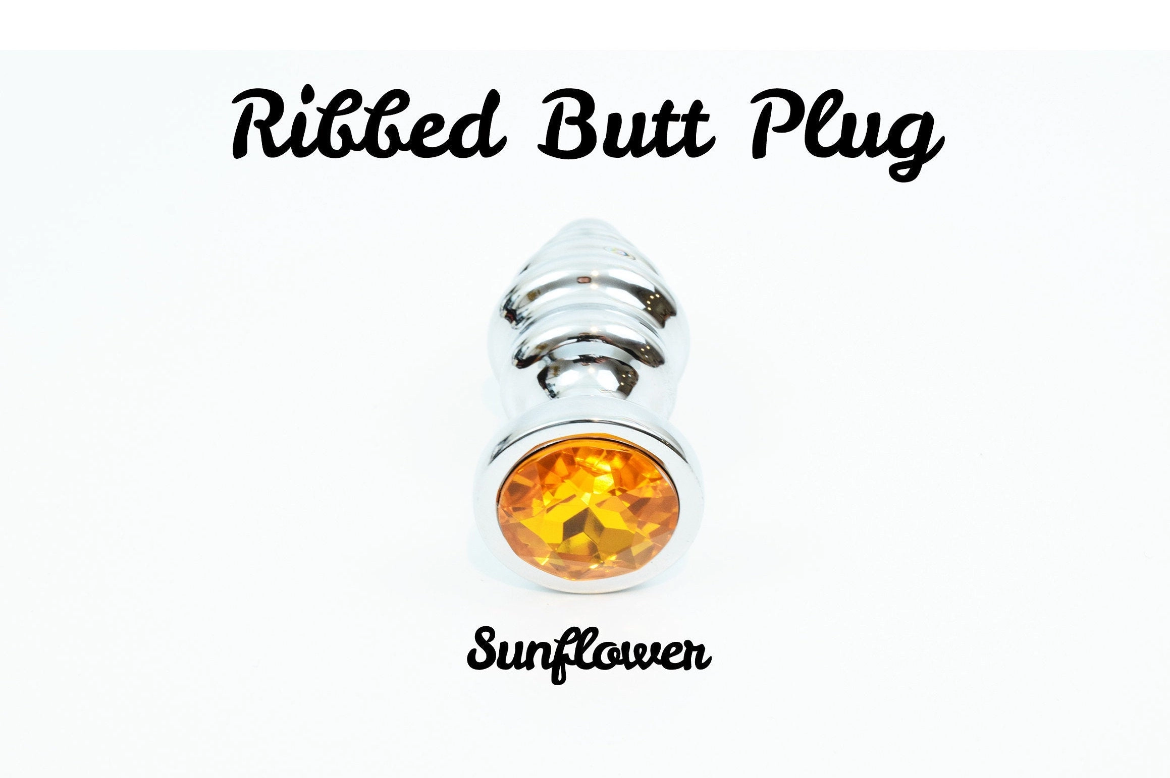 Ribbed Jewel Butt Plugs